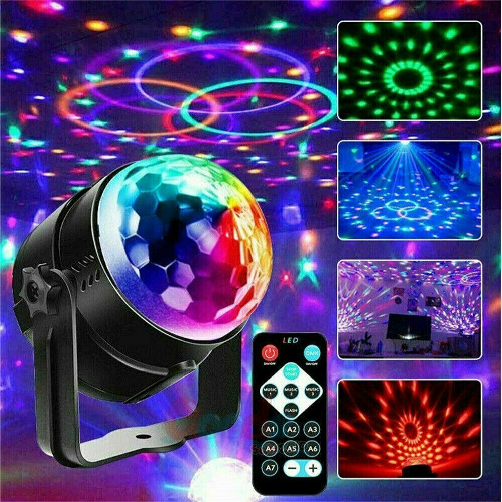 LED Disco Ball Party Light – Sound Activated DJ Strobe Lamp