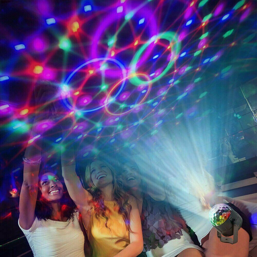 LED Disco Ball Party Light – Sound Activated DJ Strobe Lamp