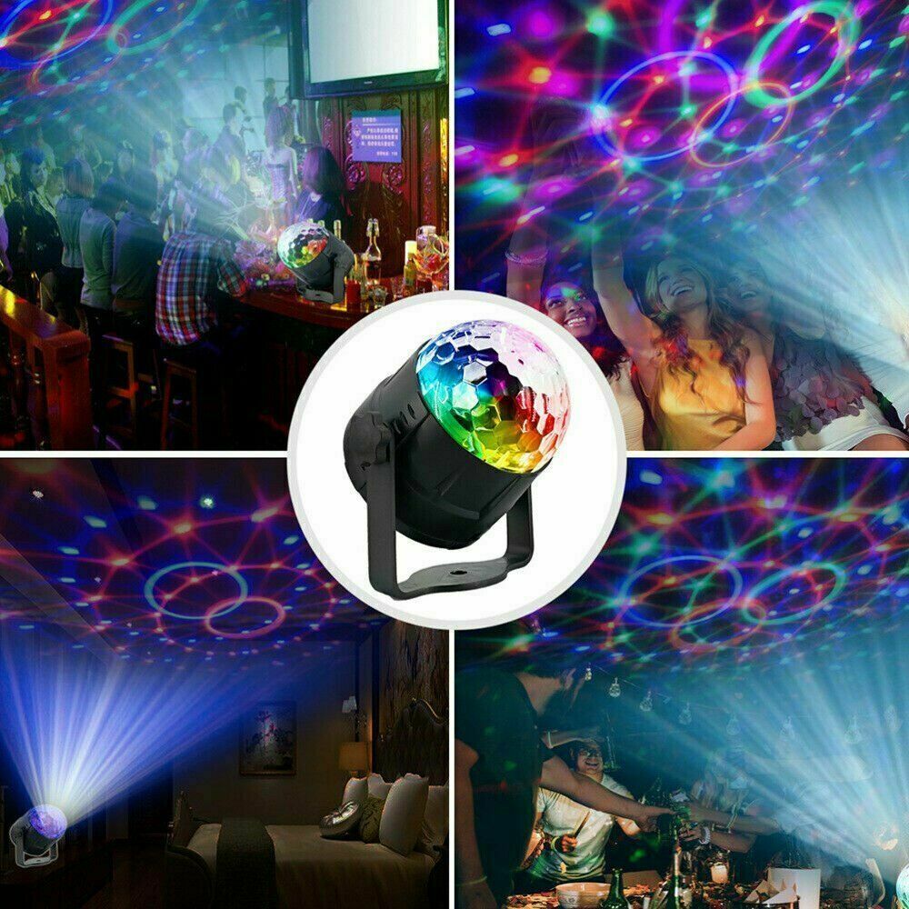 LED Disco Ball Party Light – Sound Activated DJ Strobe Lamp