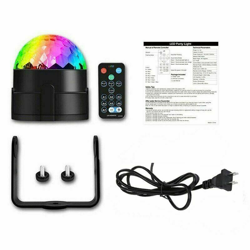 LED Disco Ball Party Light – Sound Activated DJ Strobe Lamp