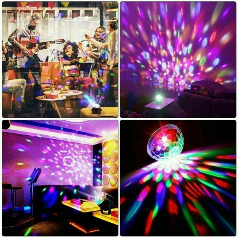 LED Disco Ball Party Light – Sound Activated DJ Strobe Lamp