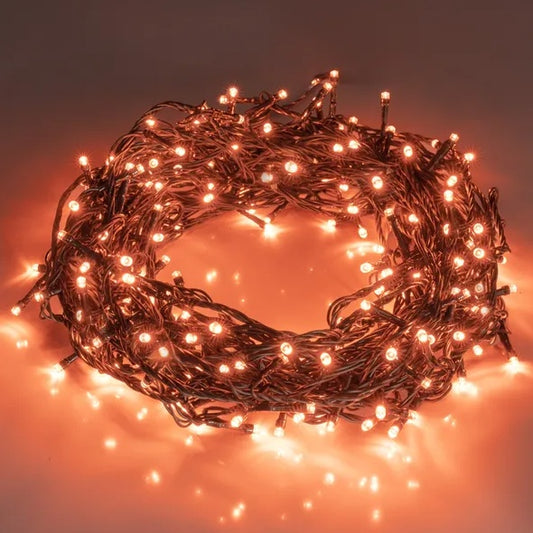 200 LED 66FT Fairy String Lights – 8 Lighting Modes, Plug-In Mini Lights for Indoor & Outdoor Decor, Christmas, Garden, Wedding, Party – Orange